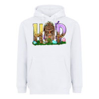 White Hop Rabbit Easter Day Heavyweight Hoodie - HowdyJamesFarm
