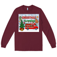 Burgundy christmas is coming tumbler Long Sleeve Tee - BundleAndBundleShop