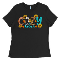 Black Cozy Vibes Fall Sunflowers Ladies Tee - Artiststas