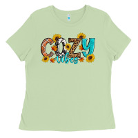 Matcha Cozy Vibes Fall Sunflowers Ladies Tee - Artiststas
