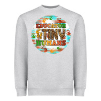 Heather Grey educator of tiny humans round earring Heavyweight Sweatshirt - BundleAndBundleShop