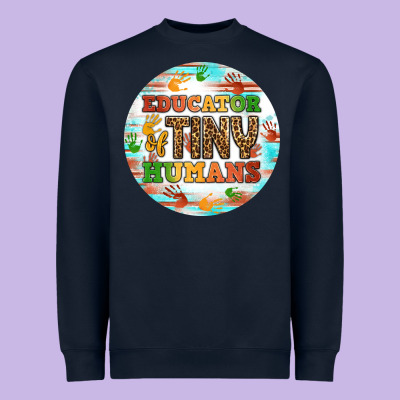 Educator Of Tiny Humans Round Earring Heavyweight Sweatshirt Designed By Bundleandbundleshop