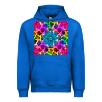 Cobalt neon cowhide with flower seamless pattern Urban Hoodie - BundleAndBundleShop
