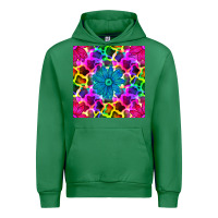 Emerald neon cowhide with flower seamless pattern Urban Hoodie - BundleAndBundleShop