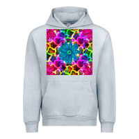 Heather Grey neon cowhide with flower seamless pattern Urban Hoodie - BundleAndBundleShop