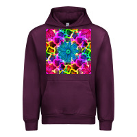 Mauve Wine neon cowhide with flower seamless pattern Urban Hoodie - BundleAndBundleShop
