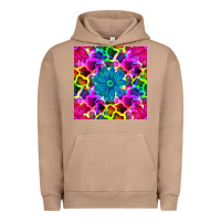 Pigment Burro neon cowhide with flower seamless pattern Urban Hoodie - BundleAndBundleShop