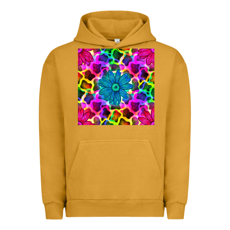 Neon Cowhide With Flower Seamless Pattern Urban Hoodie by BundleAndBundleShop | Teevron