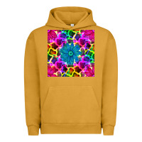 Pigment Peanut Butter neon cowhide with flower seamless pattern Urban Hoodie - BundleAndBundleShop