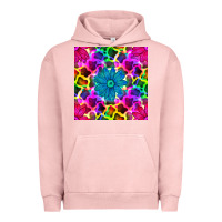 Pigment Salmon neon cowhide with flower seamless pattern Urban Hoodie - BundleAndBundleShop