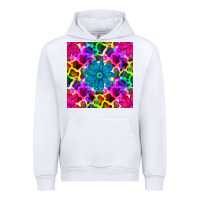 White neon cowhide with flower seamless pattern Urban Hoodie - BundleAndBundleShop