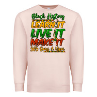 Pale Pink Black history learn it live it make it 365 days Premium Sweatshirt - HowdyJamesFarm