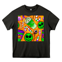 Asphalt halloween snacks seamless pattern Heavy Core Tee - BundleAndBundleShop