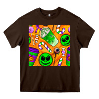 Chocolate Brown halloween snacks seamless pattern Heavy Core Tee - BundleAndBundleShop