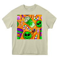 Mossy halloween snacks seamless pattern Heavy Core Tee - BundleAndBundleShop