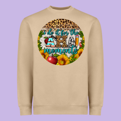 I Do It For The Aha Moments Round Earring Heavyweight Sweatshirt Designed By Bundleandbundleshop