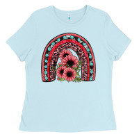 Valentines Sunflower Rainbow Ladies Tee | Teevron