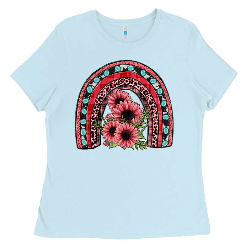 Valentines Sunflower Rainbow Ladies Tee by JahusDesignShop | Teevron