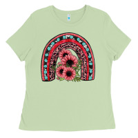 Matcha valentines sunflower rainbow Ladies Tee - JahusDesignShop