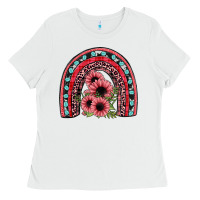 White valentines sunflower rainbow Ladies Tee - JahusDesignShop