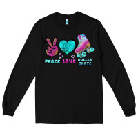 Black peace love roller skate Long Sleeve Tee - BundleAndBundleShop