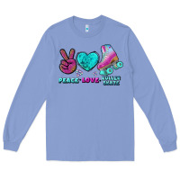 Colony Blue peace love roller skate Long Sleeve Tee - BundleAndBundleShop