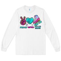 White peace love roller skate Long Sleeve Tee - BundleAndBundleShop