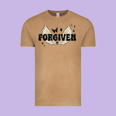 Forgiven Christian Angel Wings Vintage Tee Designed By Maliassmallbusiness