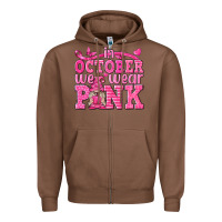 Chestnut In October We Wear Pink with Gnome Zipper Hoodie - texasbilliewilder