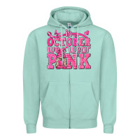 Seafoam In October We Wear Pink with Gnome Zipper Hoodie - texasbilliewilder