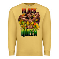 Antique Gold Black queen afro Premium Sweatshirt - HowdyJamesFarm