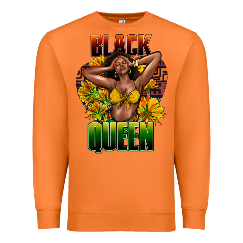 Black Queen Afro Premium Sweatshirt by HowdyJamesFarm | Teevron