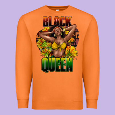 Black Queen Afro Premium Sweatshirt Designed By Howdyjamesfarm