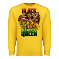 Lemon Black queen afro Premium Sweatshirt - HowdyJamesFarm