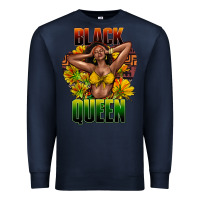 Navy Black queen afro Premium Sweatshirt - HowdyJamesFarm