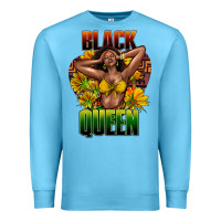 Ocean Blue Black queen afro Premium Sweatshirt - HowdyJamesFarm