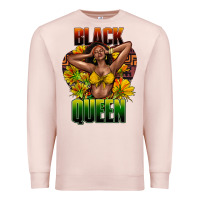 Pale Pink Black queen afro Premium Sweatshirt - HowdyJamesFarm