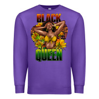 Purple Black queen afro Premium Sweatshirt - HowdyJamesFarm