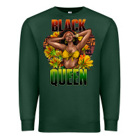 Sports Green Black queen afro Premium Sweatshirt - HowdyJamesFarm