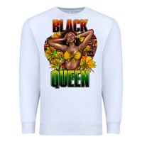 White Black queen afro Premium Sweatshirt - HowdyJamesFarm