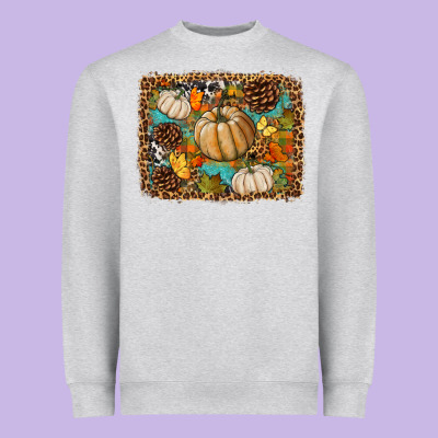 Fall Pumpkin Background Heavyweight Sweatshirt Designed By Bundleandbundleshop