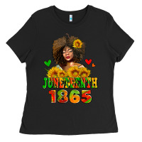 Black afro woman juneteenth 1865 Ladies Tee - AdoDesignShop