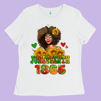 Afro Woman Juneteenth 1865 Ladies Tee Designed By Adodesignshop