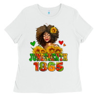 White afro woman juneteenth 1865 Ladies Tee - AdoDesignShop