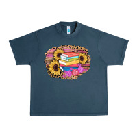 Midnight Navy books sunflower back to school background Urban Heavy Tee - AdoDesignShop