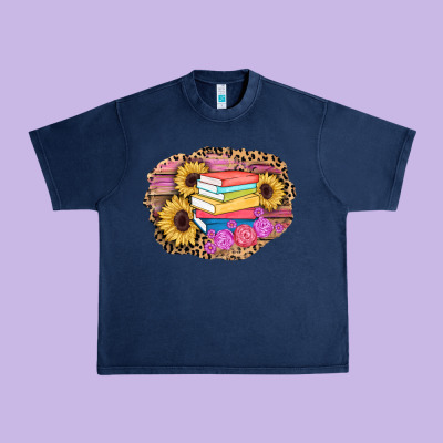 Books Sunflower Back To School Background Urban Heavy Tee Designed By Adodesignshop