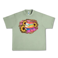 Oil Green books sunflower back to school background Urban Heavy Tee - AdoDesignShop