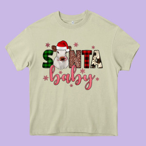 Santa Baby Cow Heavy Core Tee Designed By Jahusdesignshop