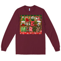 Burgundy be merry tumbler Long Sleeve Tee - BundleAndBundleShop