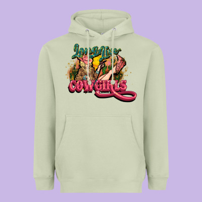 Long Life Cowgirls Heavyweight Hoodie Designed By Howdyjamesfarm